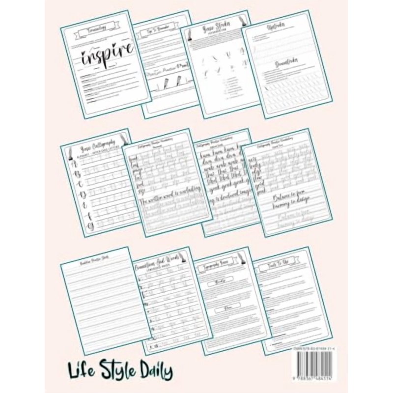 Calligraphy Workbook for Beginners - Modern Handwriting Practice, 96 Pages