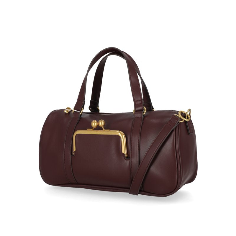 Women's Faux Leather Frame Satchel Handbag - Structured, Chic & Spacious