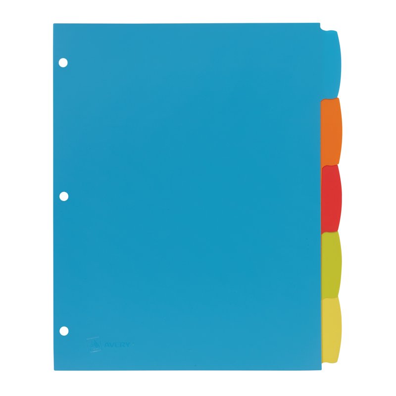 Big Tab Write & Erase Plastic Dividers - Reusable Multi-Color Binder Sections