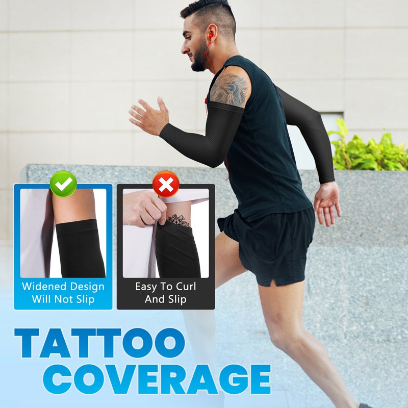 Cooling Compression Arm Sleeves Sun Protection Sports Arm Cover for Men Women