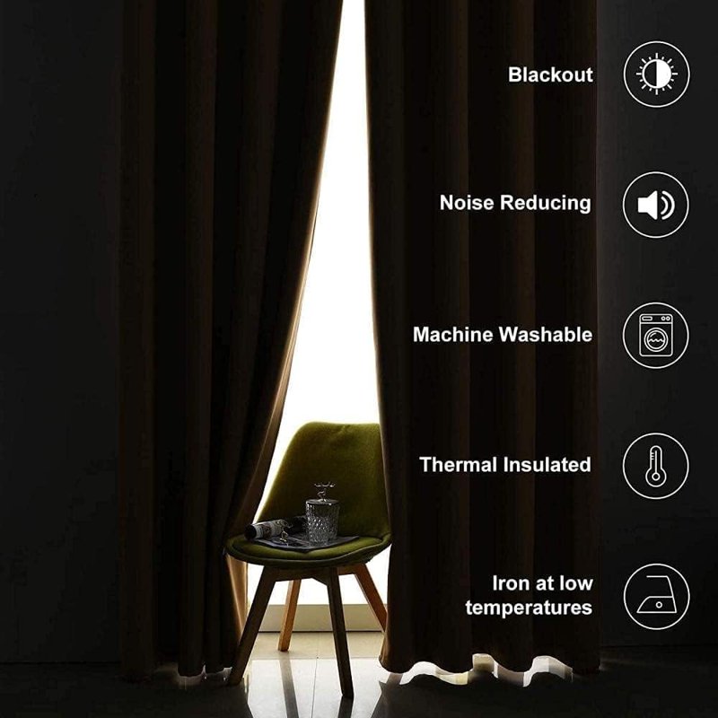 Botanical Blackout Floral Curtains for Windows - Pack of 2, Multiple Sizes