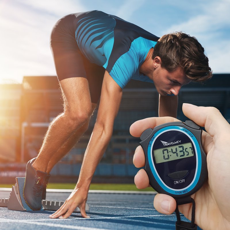 Digital Stopwatch - Silent, Easy to Use, Child Friendly, AAA Batteries Included