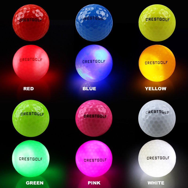 Glow in the Dark Golf Balls 6 Pack - LED Practice Golf Balls for Night Play
