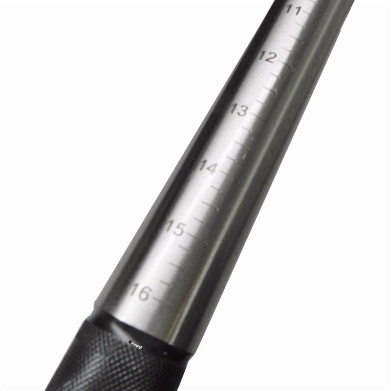 Graduated Steel Ring Mandrel for Jewelry Sizing and Repairs - Size 1-16