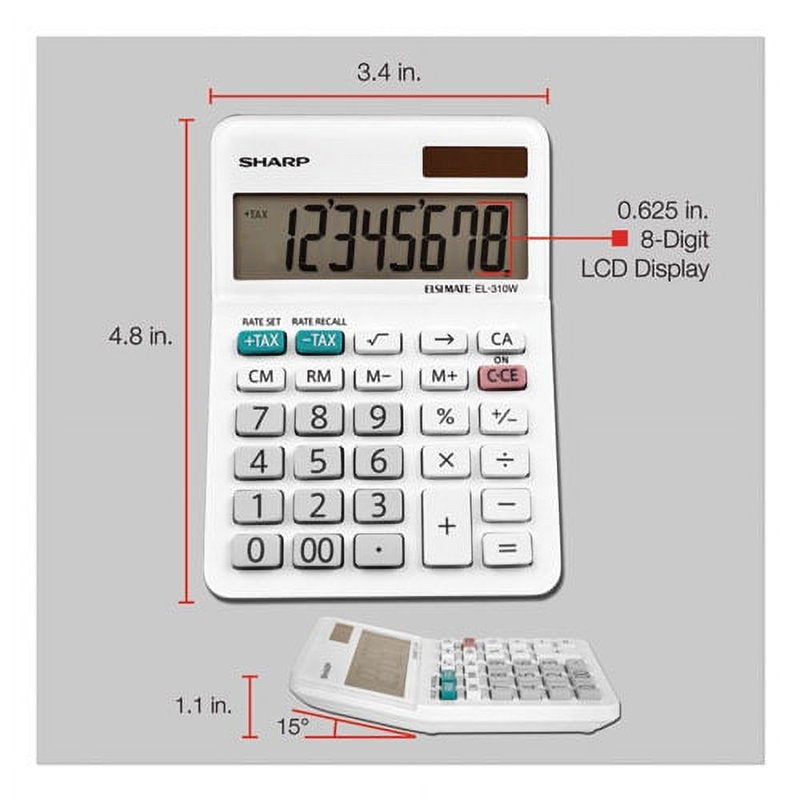 Mini Desktop Calculator 8-Digit LCD - Bundle of 5 Units