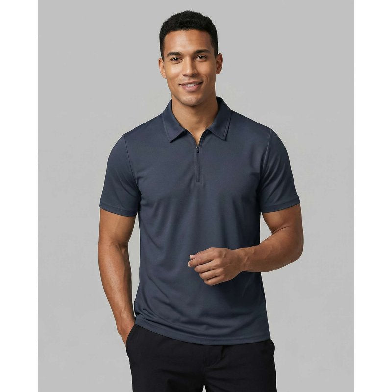 Men's Athletic Polo Shirt 3 Pack Short Sleeve Zipper Dry Fit Golf Workout
