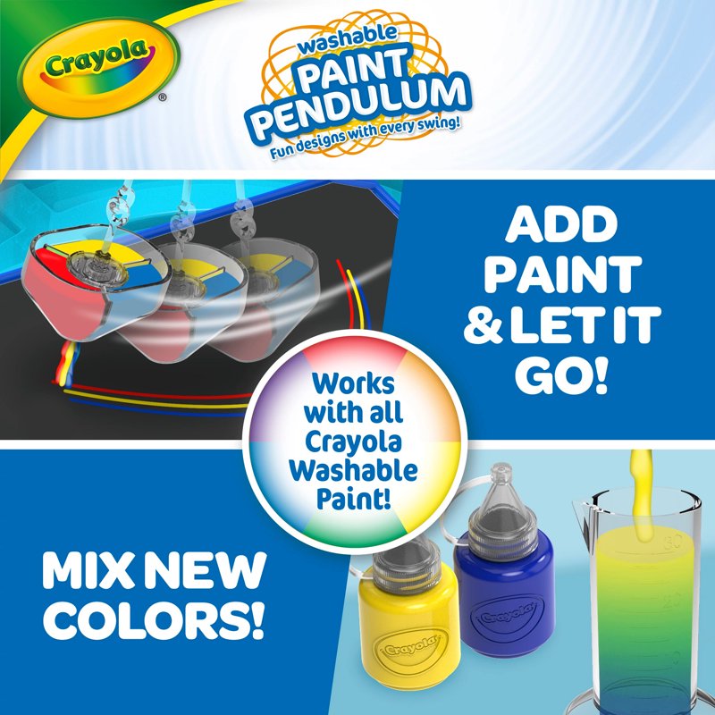 Kids Gravity-Driven Paint Pendulum Art Kit with Washable Paints & Paper