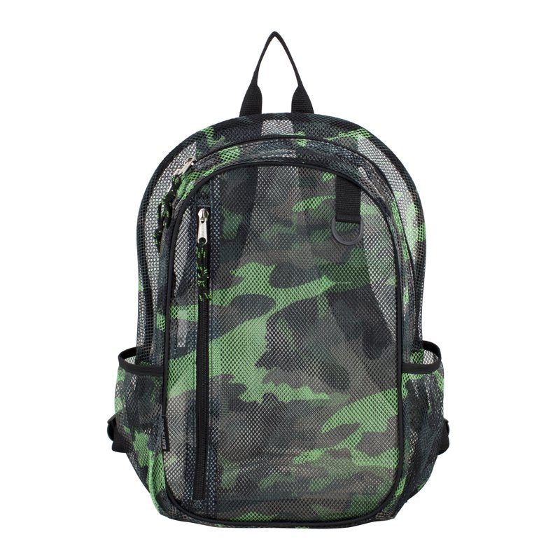 Unisex Active Lifestyle Mesh Backpack with Multiple Compartments - Camouflage & Color Variants