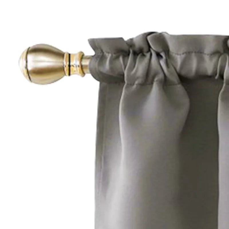 Solid Color Polyester Valance Curtains with Rod Pocket - Light Gray