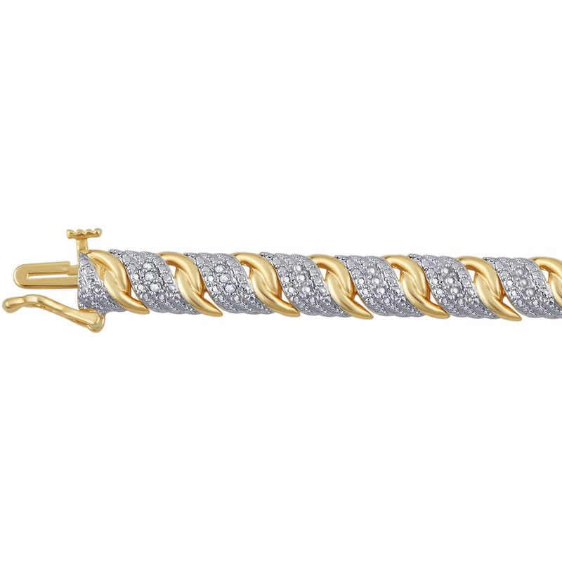 Gold-Plated Diamond Bracelet 1/4 Carat Total Weight for Women