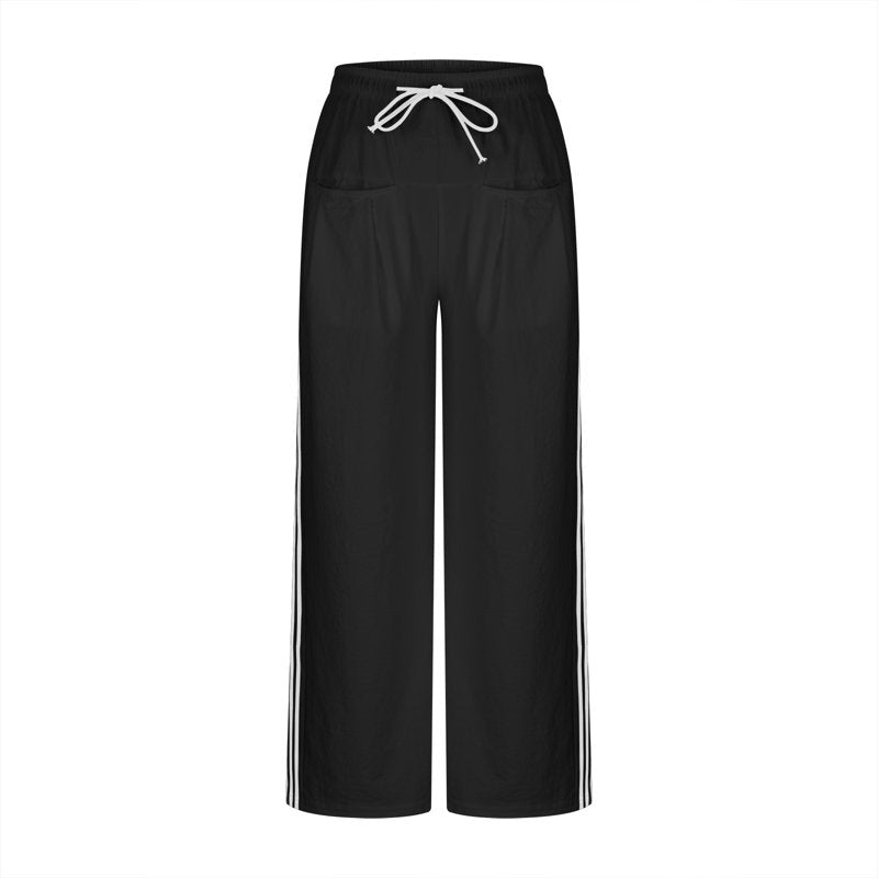 Wide Leg Palazzo Pants for Women with Pockets and Drawstring Waist