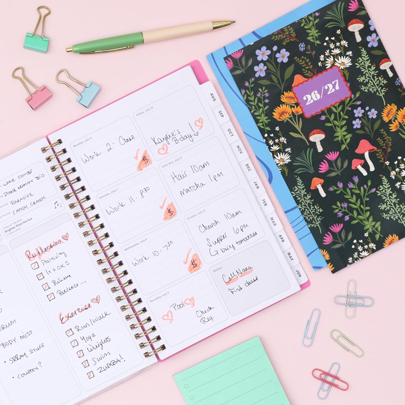 Academic Year Planner 2026-2027 | 5x8 Inch Weekly & Monthly Organizer with Interchangeable Cover