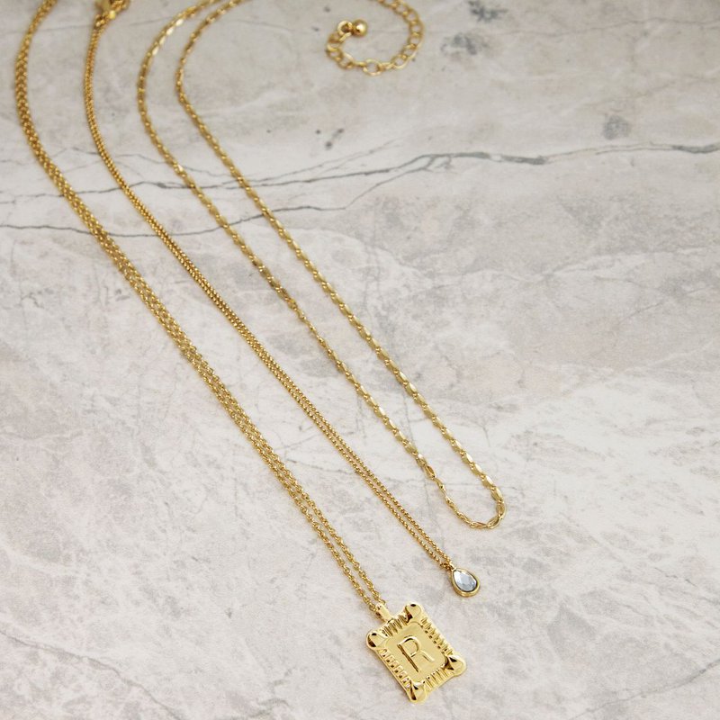 Personalized Gold Letter Necklace Set for Women - 3-Piece Initial Jewelry