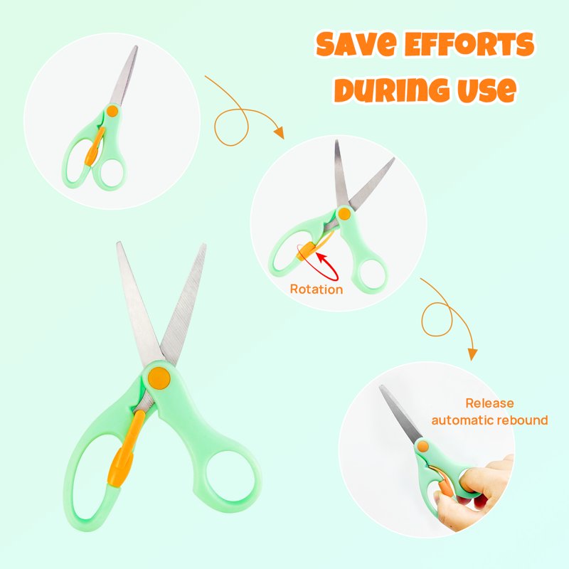 12-Pack Blunt Tip Safety Scissors | Plastic Training Office & Classroom Craft Scissors