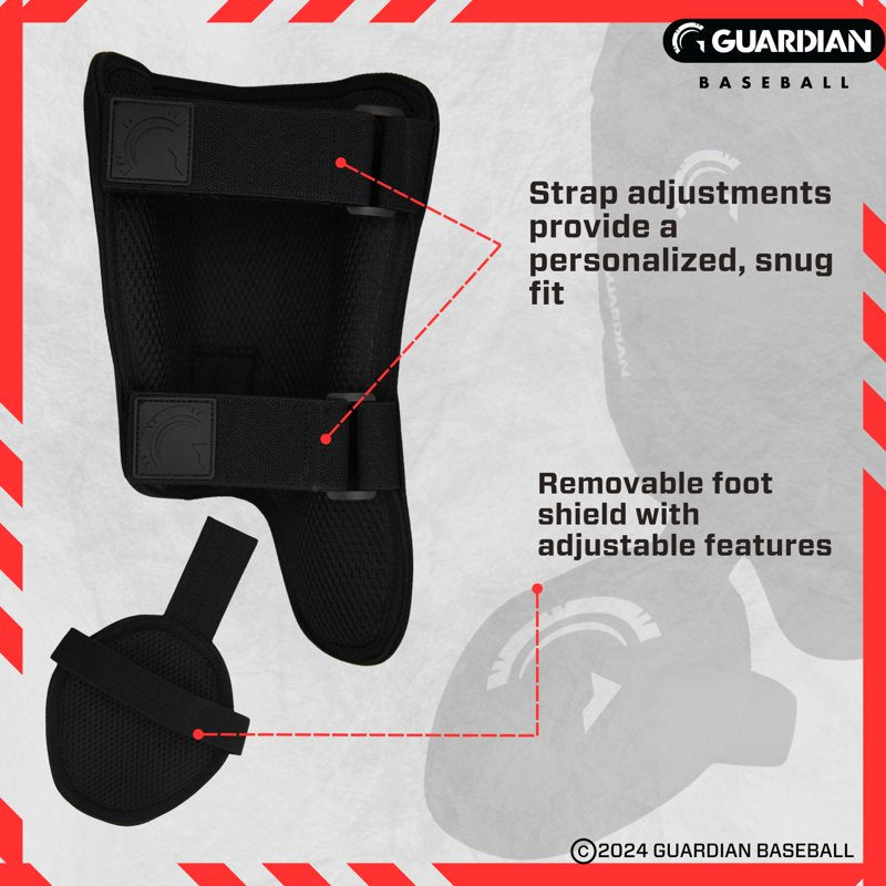 Baseball Batters Leg Guard - Protective Shin & Ankle Guard for All Ages