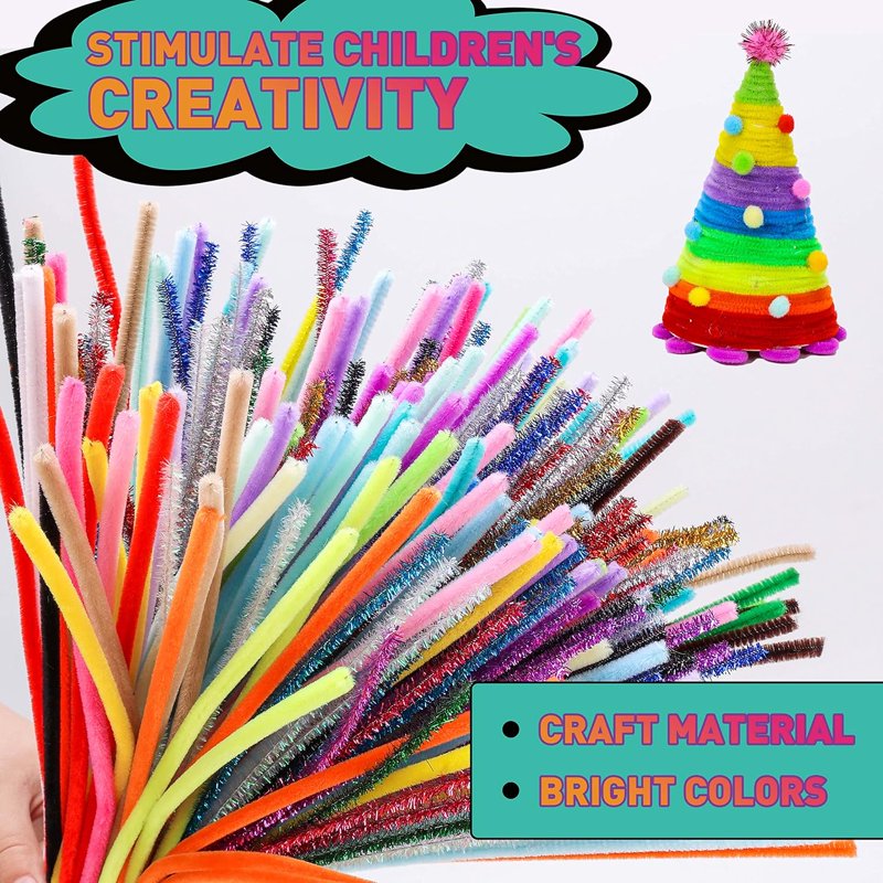Craft Pipe Cleaners with Googly Eyes - 560 Pieces, 37 Colors for DIY Art & Craft Projects