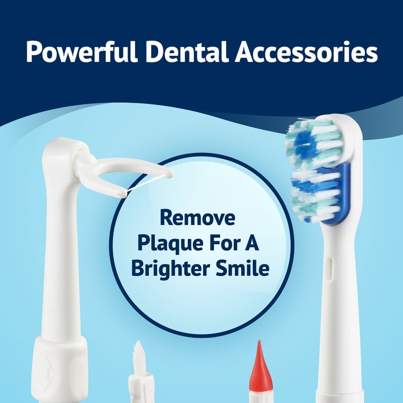 Dual Motion Power Oral Care Kit with Interdental Tools - Soft Bristles, Complete Dental System