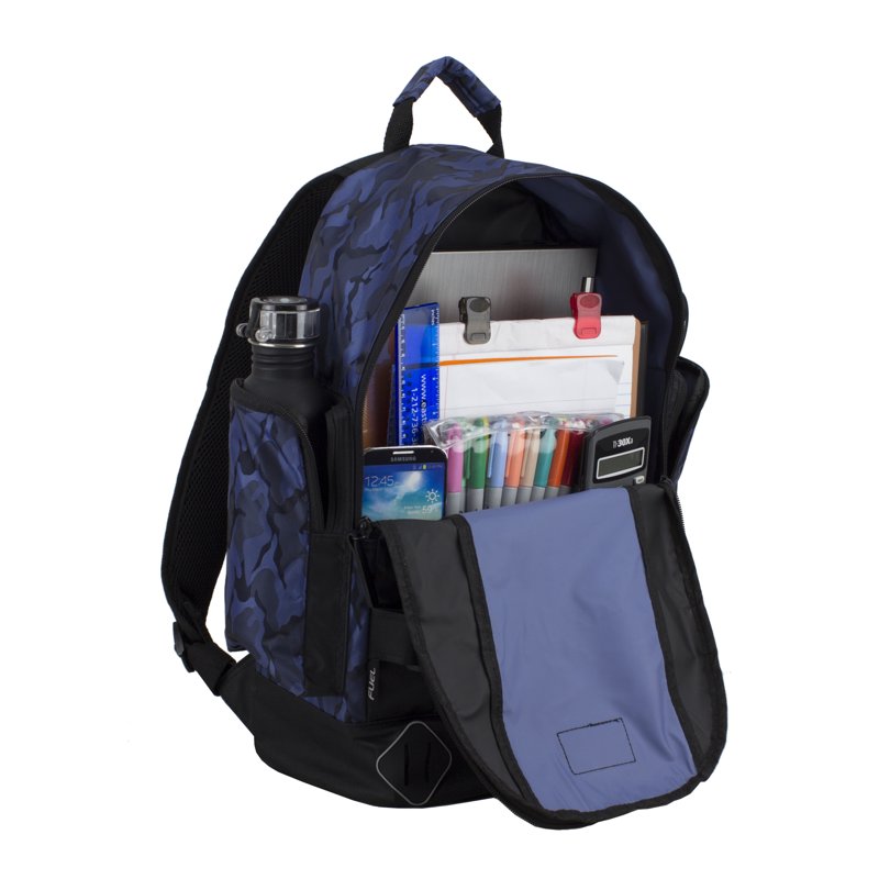 Blue Fuel Unisex Pro Skater Backpack with Adjustable Dual Straps – 15in Tech Sleeve