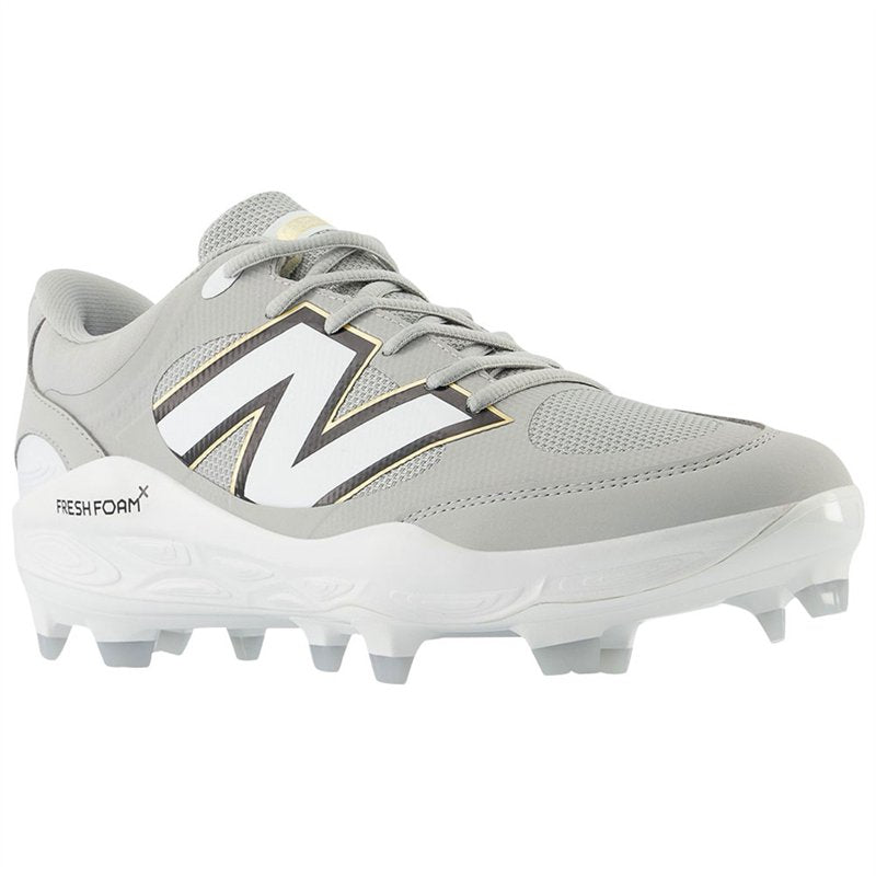 Men's Molded Baseball Cleats with Traction and Cushioning - Grey/White