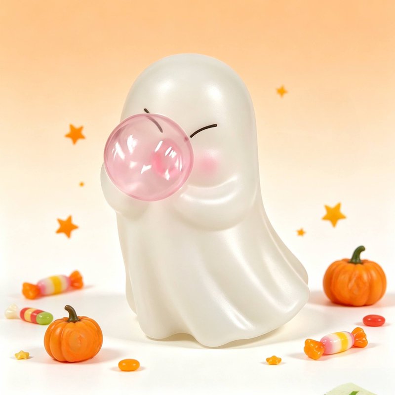 A-Blowing Ghost Night Light Blow Mold Halloween Decor - Iridescent Bubble Light