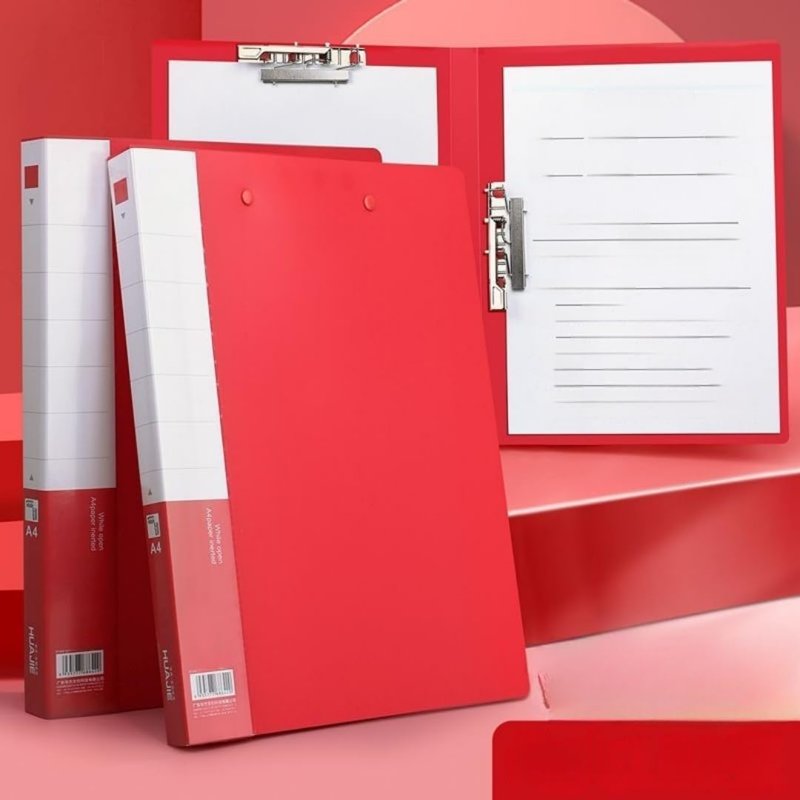 A4 Double Clip File Folders Pack of 6 - Punchless Report Covers for Office & Documents