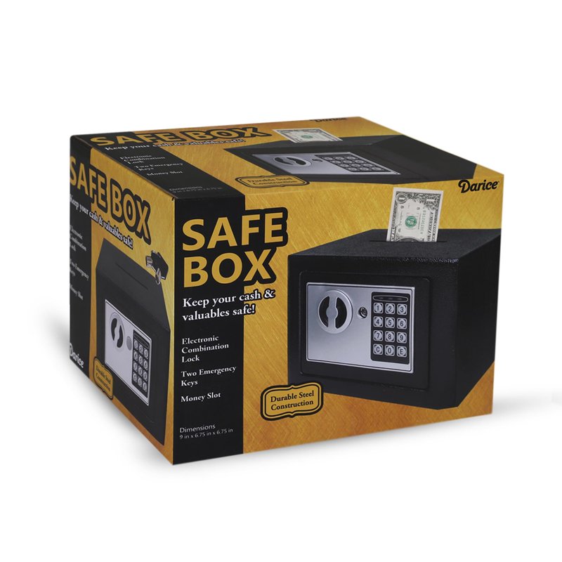 Digital Money Safe with Electronic Lock and Cash Slot, 7.9 x 11.8 Inches