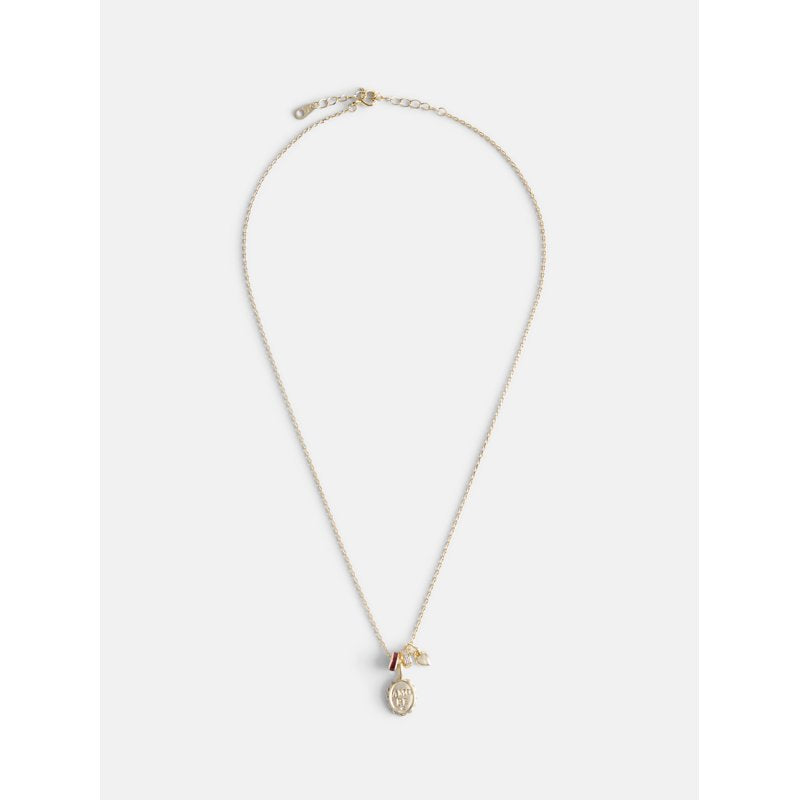 Women's 14K Gold Plated Amore Pendant Necklace with Cubic Zirconia - 16" + 2" Extender