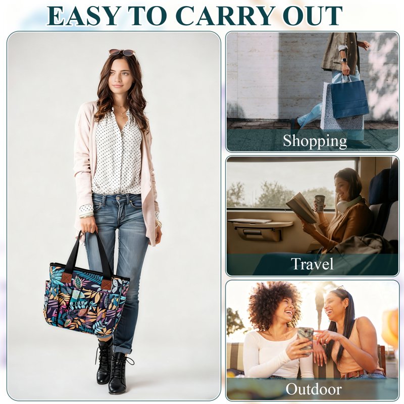 Crochet Yarn Organizer Bag with Multiple Compartments and Accessories - Blue