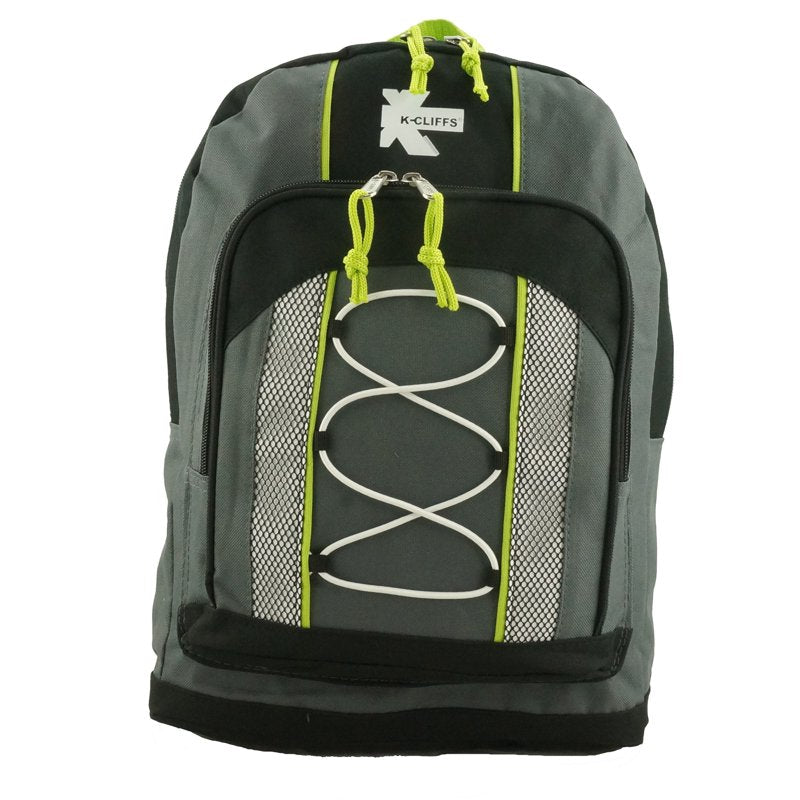 Lightweight Unisex 15-Inch School Backpack with Bungee Compression - Water Resistant Travel Daypack