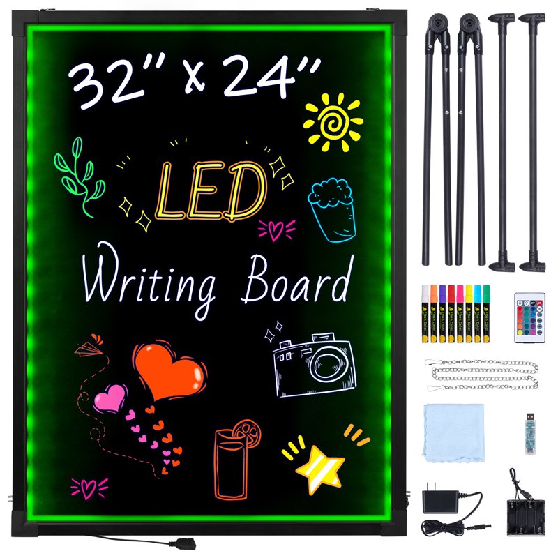 LED Notice Board 32x24 inch Luminous Sign with Neon Radiance and Remote Control