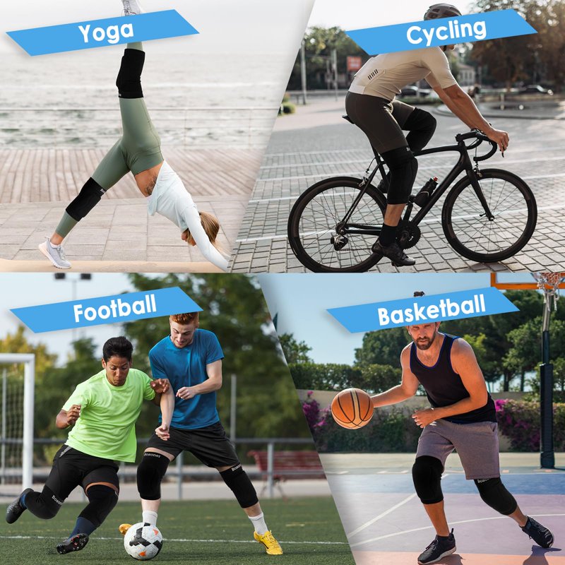 Sports Knee Pads for Volleyball, Basketball, Cycling, Yoga & More - Soft & Non-Slip
