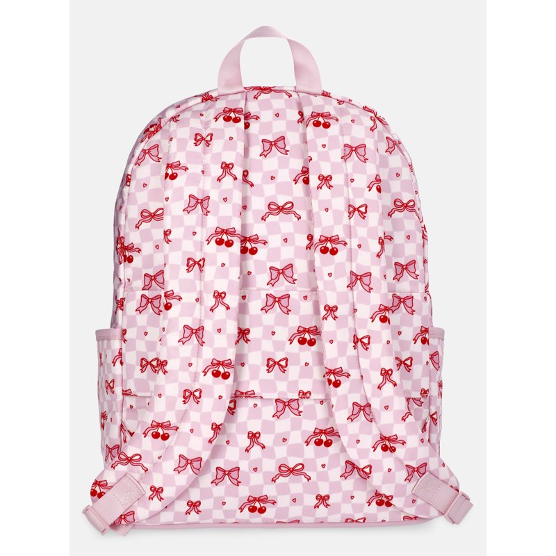 Women's Double Pocket Dome Backpack - Multi-Color Nylon Travel & School Bag