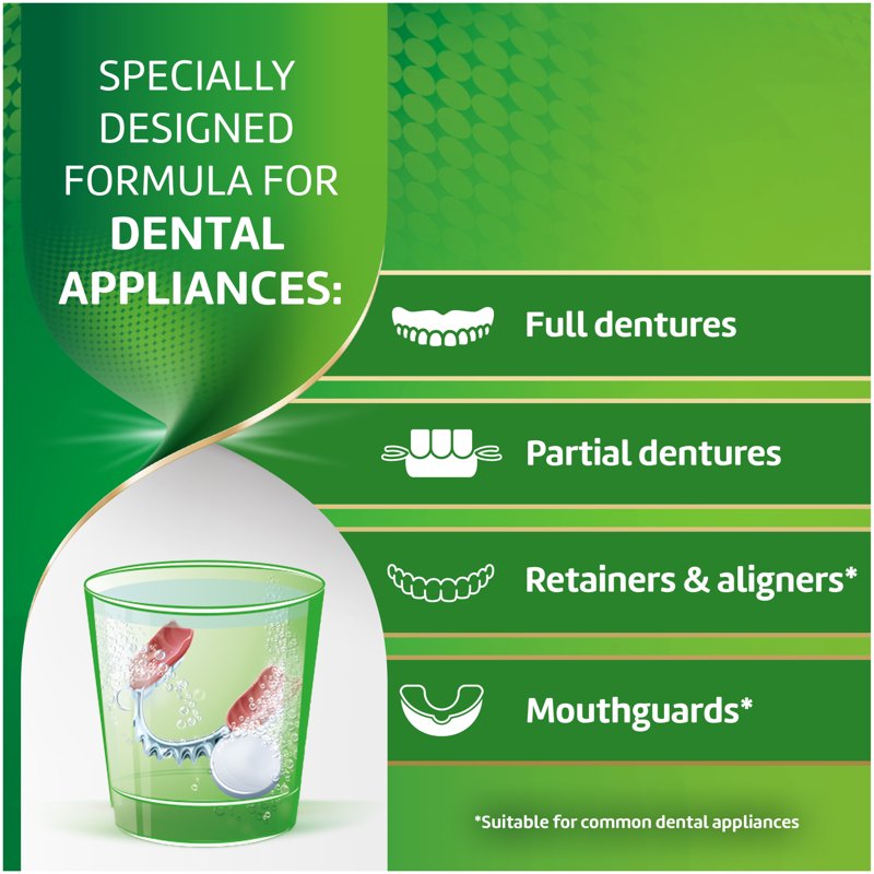 Dental Appliance Cleanser Tablets for Retainers & Dentures - 90 Count