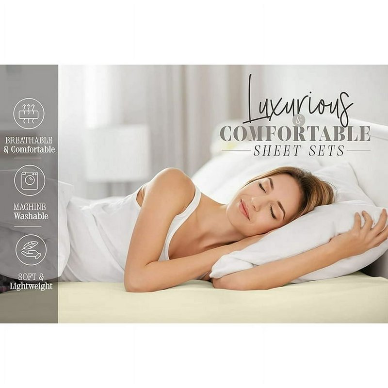 Microfiber Sheet Set - 4 Piece Bed Linen for Queen Size Bedding