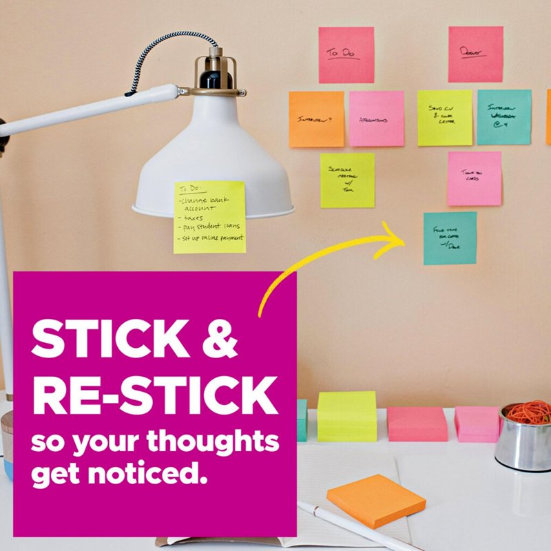 Post-it Super Sticky Notes 1.88 x 1.88 Inches Neon Collection 18 Pads