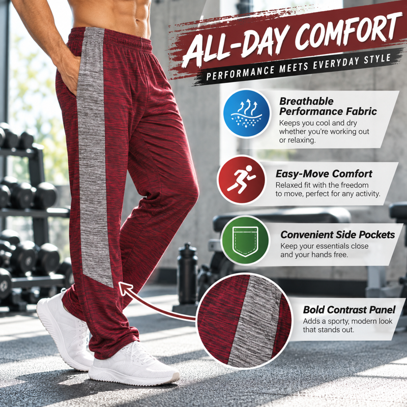 Men's Athletic Sweatpants 3 Pack Open Bottom Joggers Dry Fit Workout Pants