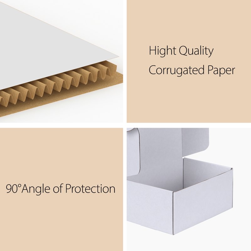 25 Pack White Cardboard Shipping Boxes for Packing & Mailing - Multiple Sizes