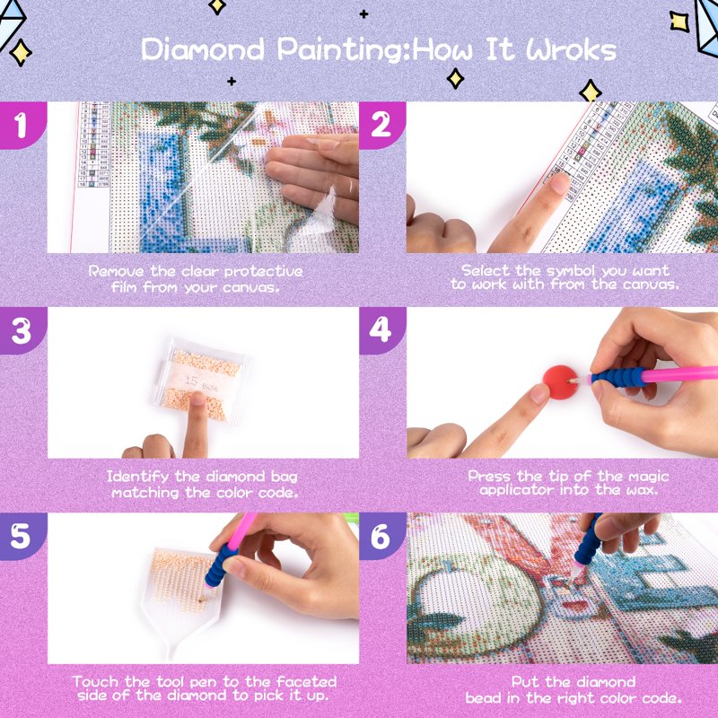 DIY Diamond Art Painting Kit with High-Quality Rhinestones for Adults & Kids