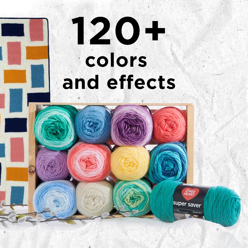 Premium Worsted Acrylic Yarn - Multiple Colors, 7oz/198g, 364 Yards, 3-Pack