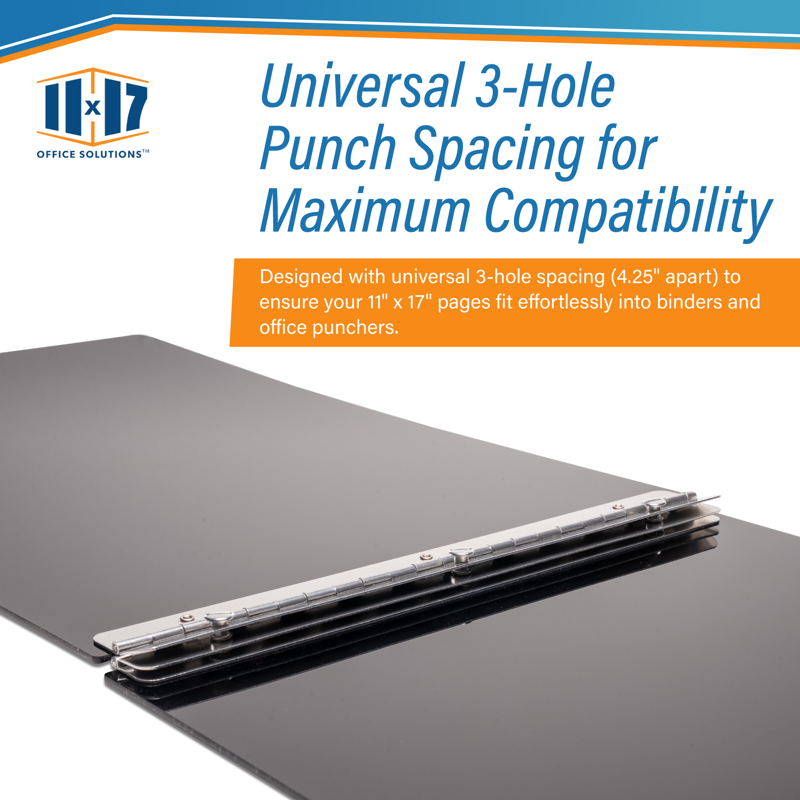 11x17 Acrylic Screw Post Binder with Fixed Posts - Black