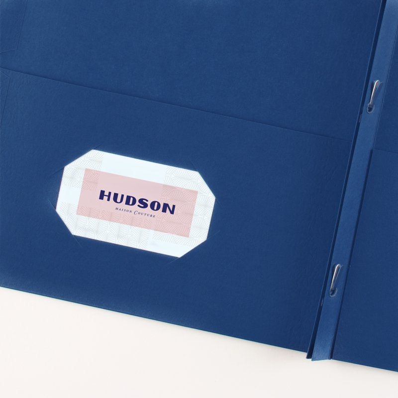 Blue Two Pocket Folders with 3 Prong Fasteners - Pack of 25