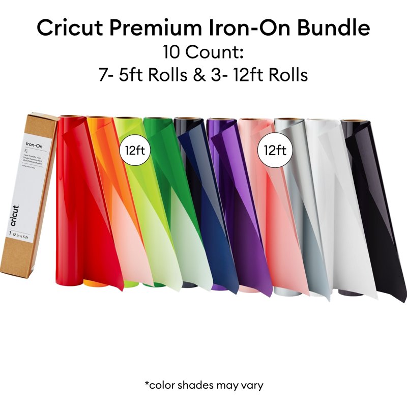 Rainbow Iron-On Materials Bundle for Cricut DIY Crafts