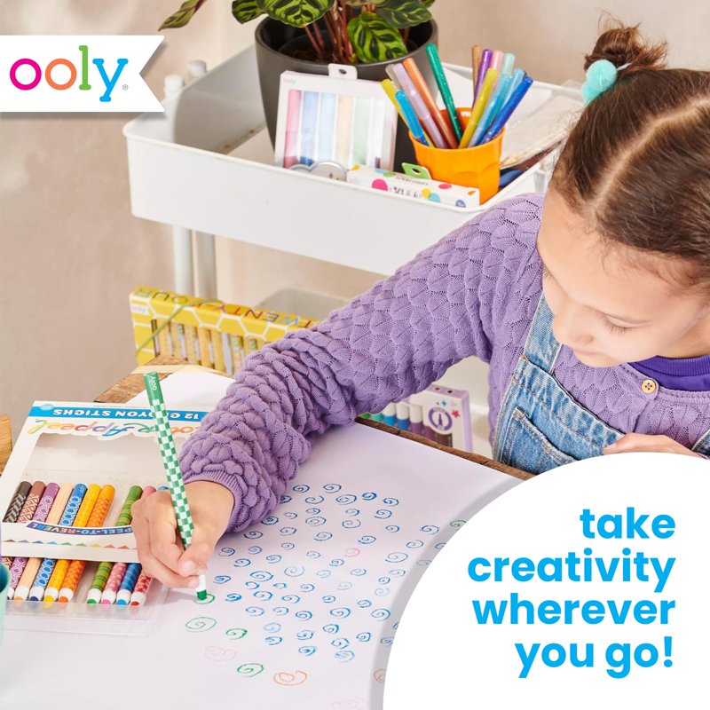 Kids Peelable Crayon Set - 12 Bright Color Wax Crayons for Art & Coloring