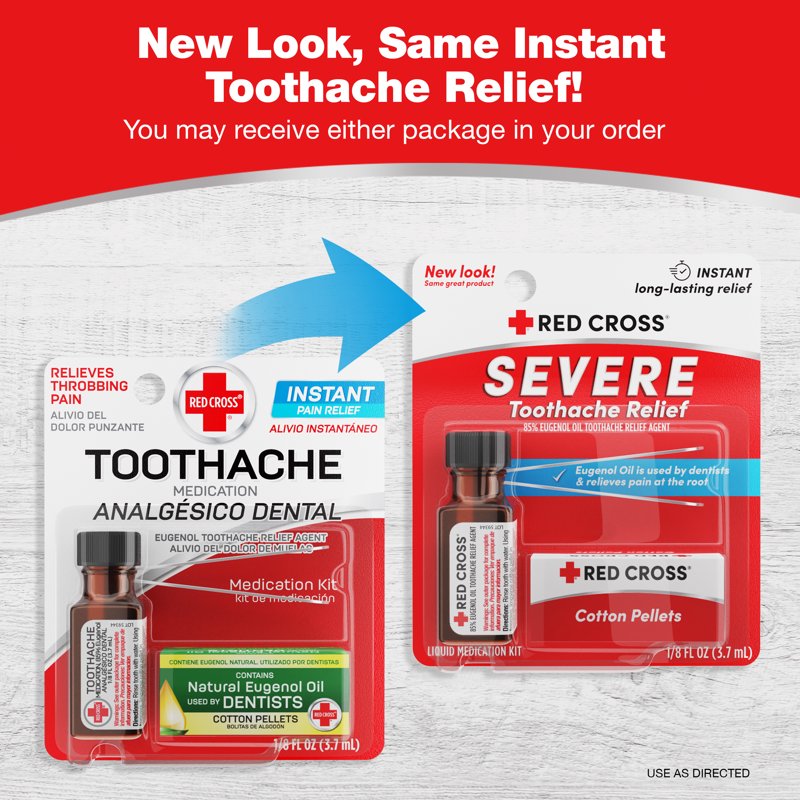 Toothache Medicine Kit with Clove Oil, Cotton Pellets & Tweezers - Instant Pain Relief