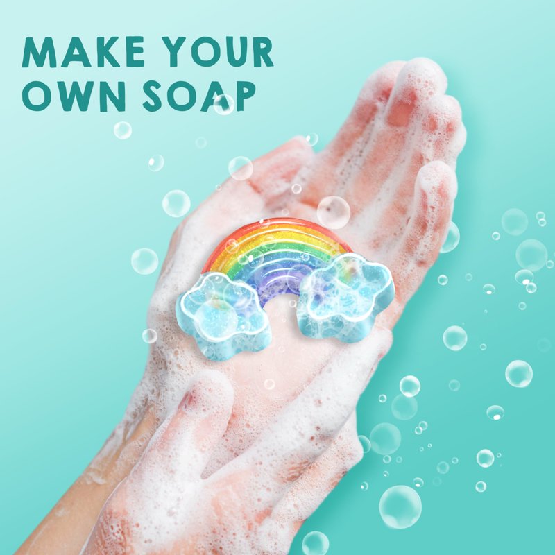 Kids Soap Making Kit with Molds for DIY Bath Bombs & Soaps - Creative Gift for Ages 8+