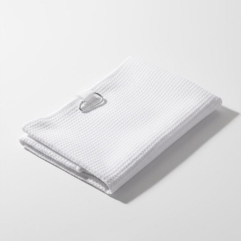 Golf Towel Microfiber with Carabiner Clip 30x20 Inch White - Pack Options