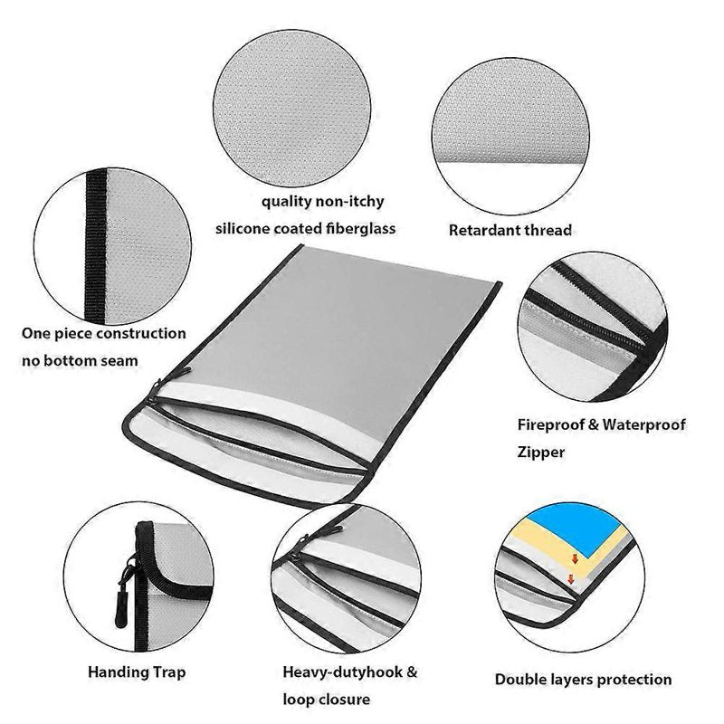 Fireproof Waterproof Document Bag Set - Fire Resistant Safe Storage Pouch