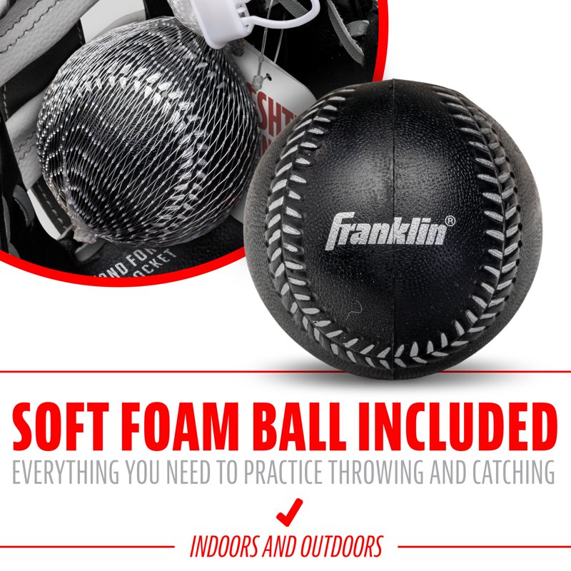 Kids Teeball Glove and Ball Set - Lightweight Mesh Construction, 9.5 Inch
