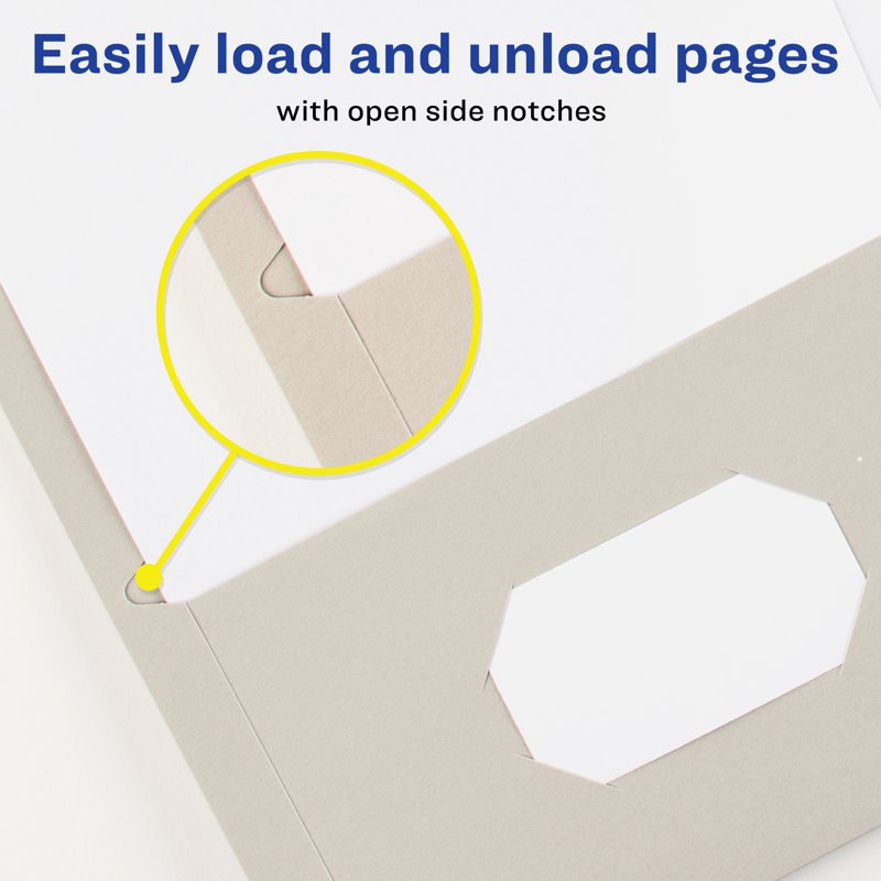 Two Pocket Folders - Holds Up to 40 Sheets, Gray Pack of 2 or Single
