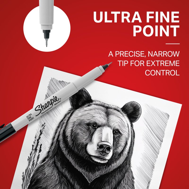 Retractable Permanent Markers with Ultra Fine Tip - 2 Pack